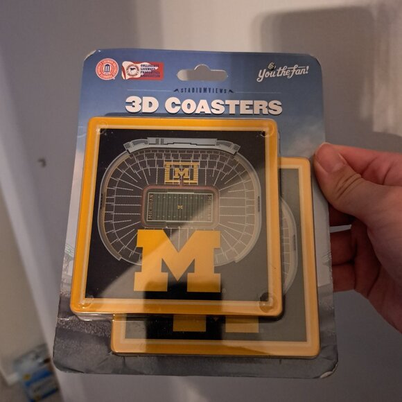 Set of two 3D University of Michigan Coasters - Picture 1 of 3